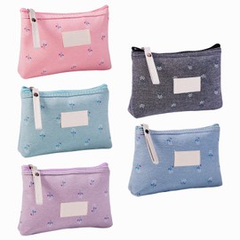 Sporgo 5 Pieces Small Cosmetic Bag: 5 Colours Makeup Bag Multifunctional Cosmetic Bag Portable Make Up Bag Zipper Storage Bag for Cosmetics, Change, Toiletries, multicoloured