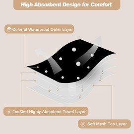 Hisprout Male Dog Nappies Reusable Washable Durable Absorbent Fabric Puppy Nappy Pants (L, Fashion Union)