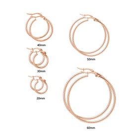 Upeilxd Large Stainless Steel Hoop Earrings for Women Hoop Earrings in Rose Gold Silver Black Colors for Women Hoop Earrings Gifts (30mm, Rose Gold)