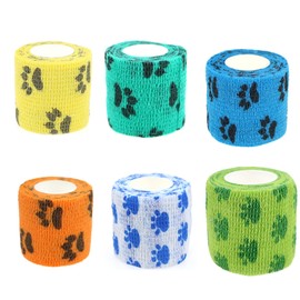 KEQCQE Self Adhesive Bandage Wrap Animal Cohesive Bandage Self Adherent Wrap First Aid Tape for Dogs Cats Horses Birds & Wrist Healing Ankle Sprain (2 Inch Dot 6 Rolls)