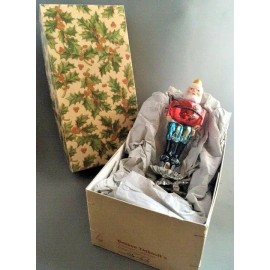 Debbee Thibault "Silly Santa" B. Glass Orn Clip Orig Box Nearly 5" Old Stock NEW
