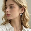 Pearl Earrings for Women Chunky Pearl Stud Earrings Front Back