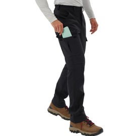 Pioneer Camp Men's Waterproof Cargo Hiking Pants Fleece Lined Outdoor Softshell Snow Ski Insulated Winter Pants for Work