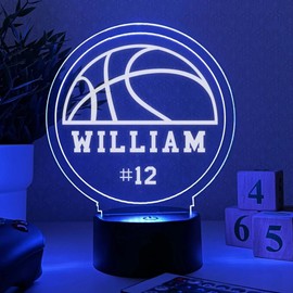 MIRROR MANIA Basketball LED Night Light Softly illuminates Your Space with 16 Color Options. Ideal Gift Idea for Athletes and Students. Remote Included for Convenience. Proudly Made in America.