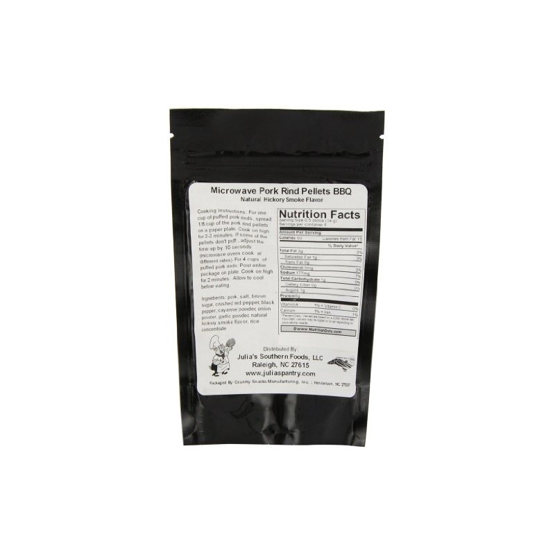 Chef Piggy Tail Microwave Pork Puffies Pork Rinds, Smokey BBQ,