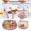5pcs Baby Feeding Kit Food Grade Silicone Bear Design Plate