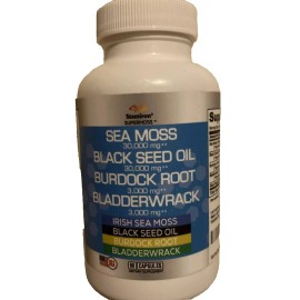 Stamiron Sea Moss Black Seed Oil Burdock Root Bladderwrack 90 Caps Exp 10/26