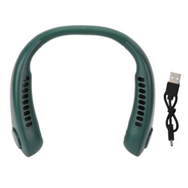 Portable Neck Fan 3 Speeds Adjustable Low Noise Rechargeable Hands Free Bladeless Fan for Women and Men Green