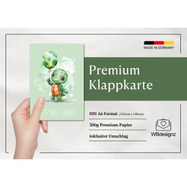 WBdesignz Birthday Card with Envelope - Let's Shell-Erbate Happy Birthday Turtle Birthday Card (A6)