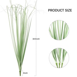 ATTGREAT 20PCS Fake Grass Filler Decor Artificial Grass Plants Outdoor Faux Plants Artificial Tall Shrubs Wheat Grass Greenery Stems for Outdoor Indoor Vase Planters Home Decor, Light Green