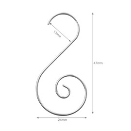 Naler 120pcs Christmas Bauble Hooks, Tree Decoration Hangers, Christmas Ornament Hooks, Christmas Tree Baubles Ball Metal Hooks Xmas Decoration S Hooks, Silver