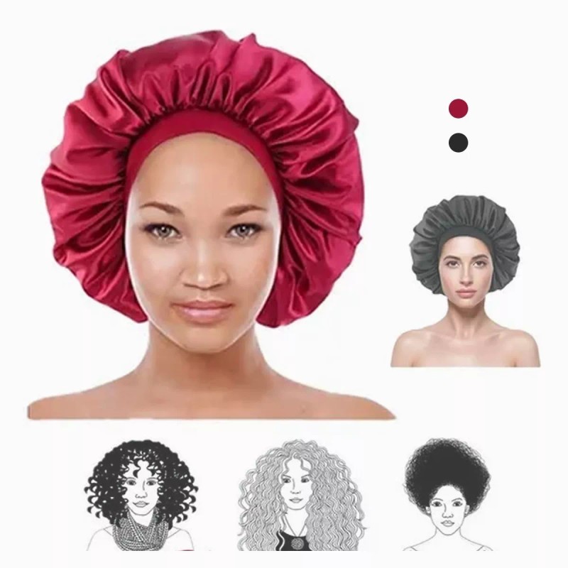 Dolores Gorro De Satén De Seda Para Dormir Sombrero,rojo,gorra Negra