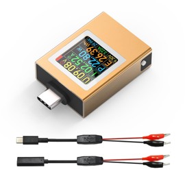 USB C Tester,KJ-KayJI Power Meter Color Screen IPS Digital Multimeter(2025)Voltage,Cur,Pwr,Resistance,Elec,Temp,Capacity,Time,Fast Charging,with USB C Clip Cable Support DC4.5-50V/0-12A，PD2.0/PD3.0..