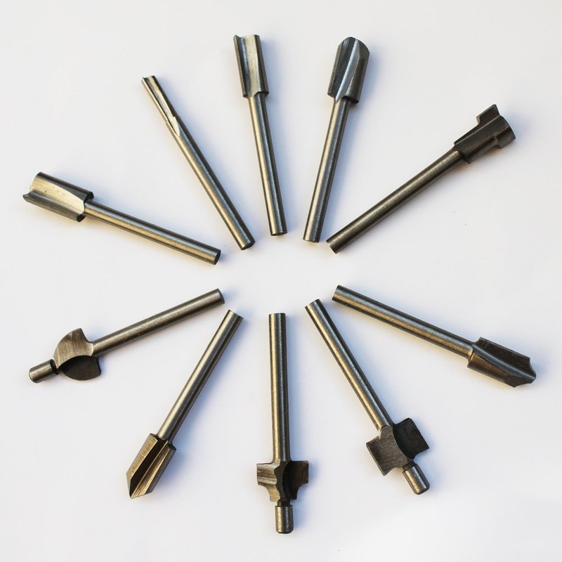 Leen4You 1/8"(3.2mm) Mini Shank HSS Titanium Router Bits Fit for