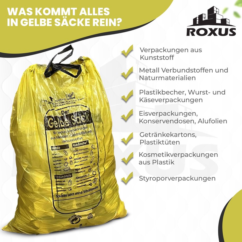 Pack of 65 Yellow Bags, Yellow Bin Bags, Recycling Bin