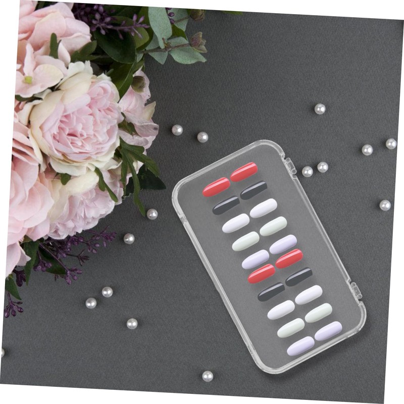 Healeved 12pcs Press On Nail Container: French Tip Organizer Display