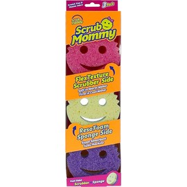 Scrub Daddy Scrub Mommy Sponges - Dish Scrubber + Non-Scratch Cleaning Sponges Kitchen, Bathroom + Multi-Surface Safe - Stain + Odor Resistant Dual-Sided Dish Sponges for Scrubbing (3 Count)