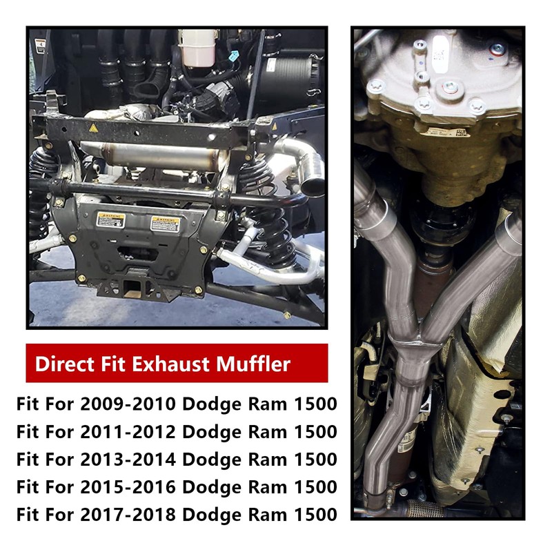 Direct-Fit Muffler 409S,2-Chamber Exhaust Muffler Kit Fits Exhaust 2009-2018 Dodge
