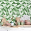 VEELIKE Green Fish Scale Peel and Stick Backsplash Tile Green