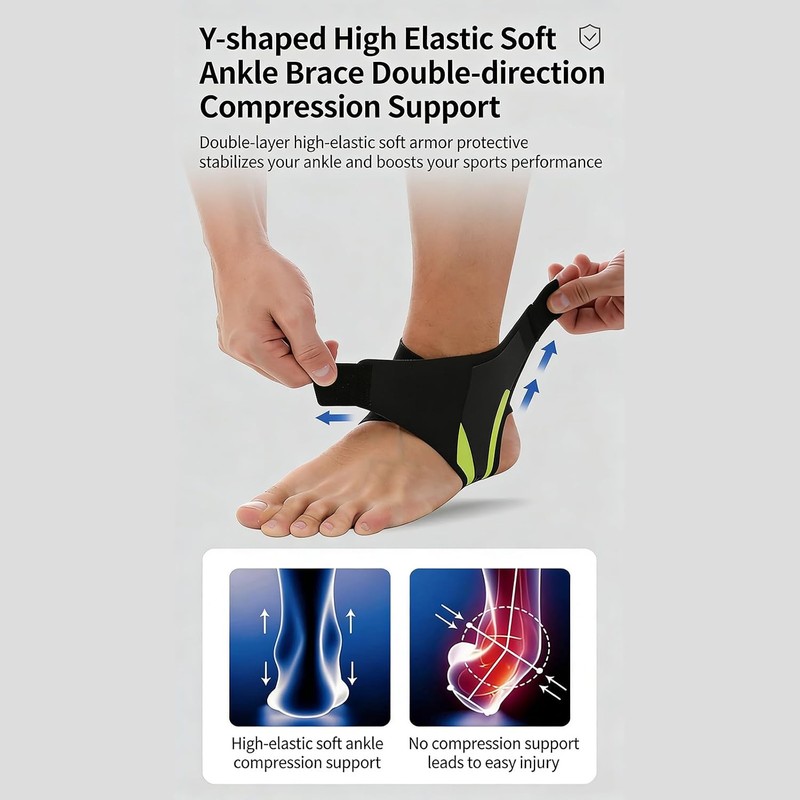Tobillera ergonómica, peso ligero, transpirable, soporte atlético para baloncesto, fútbol,