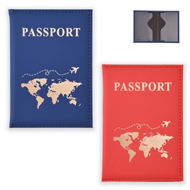 ZOPJUMA Pack of 2 Passport Holder, Passport Holder, Faux Leather Passport Holder Passport Protective Cover for Credit Cards, ID and Travel Documents (B)
