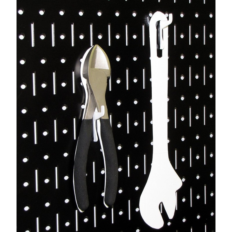 Wall Control Metal Pegboard Utility Tool Storage Kit with Black