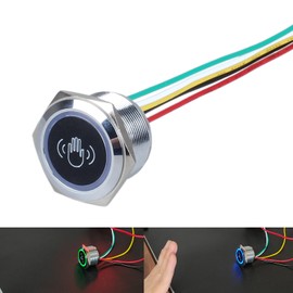 DMWD No Touch Exit Button Door Switch 1NO 1NC, Touchless Infrared Sensor Exit Button Switch, Release Switch for Access Control Systems Gates and Garage Openers (Green/Blue led Light)