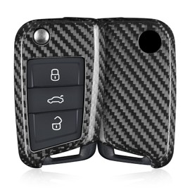 T-carbon Key Fob Cover Fits Volkswagen Polo Jetta Golf MK 7 GTI Golf R Toledo Passat Altea Amarok CC;Real Glass Fiber Key Fob Shell Fits Skoda Kodiaq 2021 Smart Romote Accessories