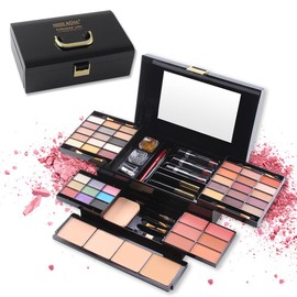Paleta de Maquillaje para Sombra de Ojos con Colorete Facial, Cejas En Polvo, Delineador de Ojos, Lápiz y Espejo  Kit de Maquillaje Todo En Uno para  