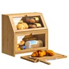 BMOSU Bread Box with Cutting Board Kitchen Bread Storage Organizer