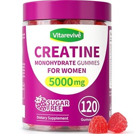 Creatine Gummies for Women - 5000mg Creatine Monohydrate for Lean Muscle Support, Strength & Energy, Sugar-Free Pre Workout Supplement, Easy Chewable 