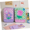 CAXUSD Cartoon Checkerboard Tablet Case Elegant Pu Storage Pouch for