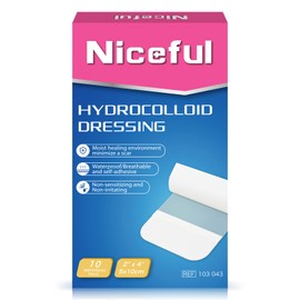 Niceful 10 Count Hydrocolloid Bandages Large, 2" x 4" Hydrocolloid Wound Dressing Extra Thin for Light Exudate, Hydrocolloid Gel Bandages Fast Healing