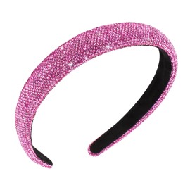 Jaciya Rhinestone Headband Crystal Bling Hot Pink Headbands pink crystal