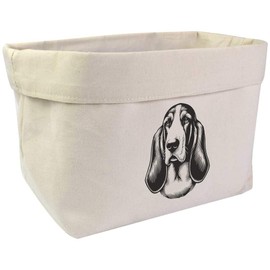Large 'Basset Hound' Canvas Organiser/Storage Bag (OR00033315)