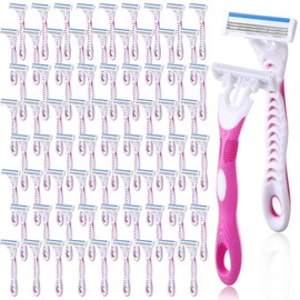 Maquinillas De Afeitar Desechables Para Mujer (72 Unidades), 3 Hojas Al Por Mayor, Para Piel Sensible, Afeitado Cómodo Para Baño, Hotel Y Viajes.