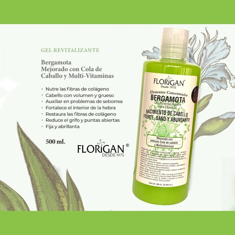 Bergamota Set Shampoo 1lt. Y Gel 500ml. Florigan
