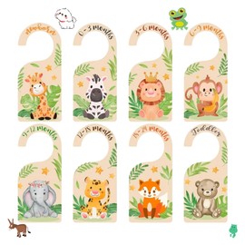 8PCS Baby Wardrobe Dividers,Wood Baby Clothes Dividers,Cute Animal Wardrobe Dividers for Baby Clothes from Newborn to 24 Months,Baby Clothes Organiser(Animal Print)