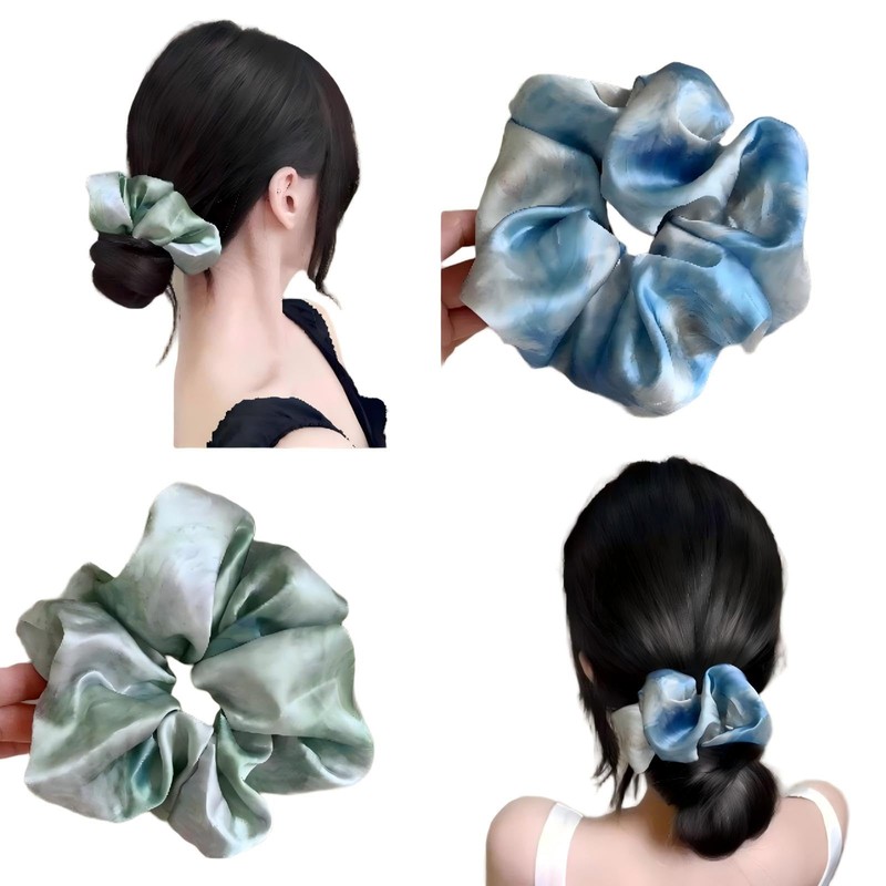 Shiny Organza Scrunchy, Gradient Hair Tie, Women's, Stylish, Hair Accessory,