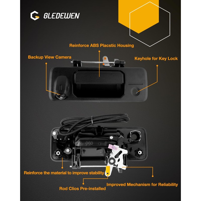 Camera W/Tailgate Handle, Compatible with 2014-2021 Toyota Tundra, 2016-2021 Toyota