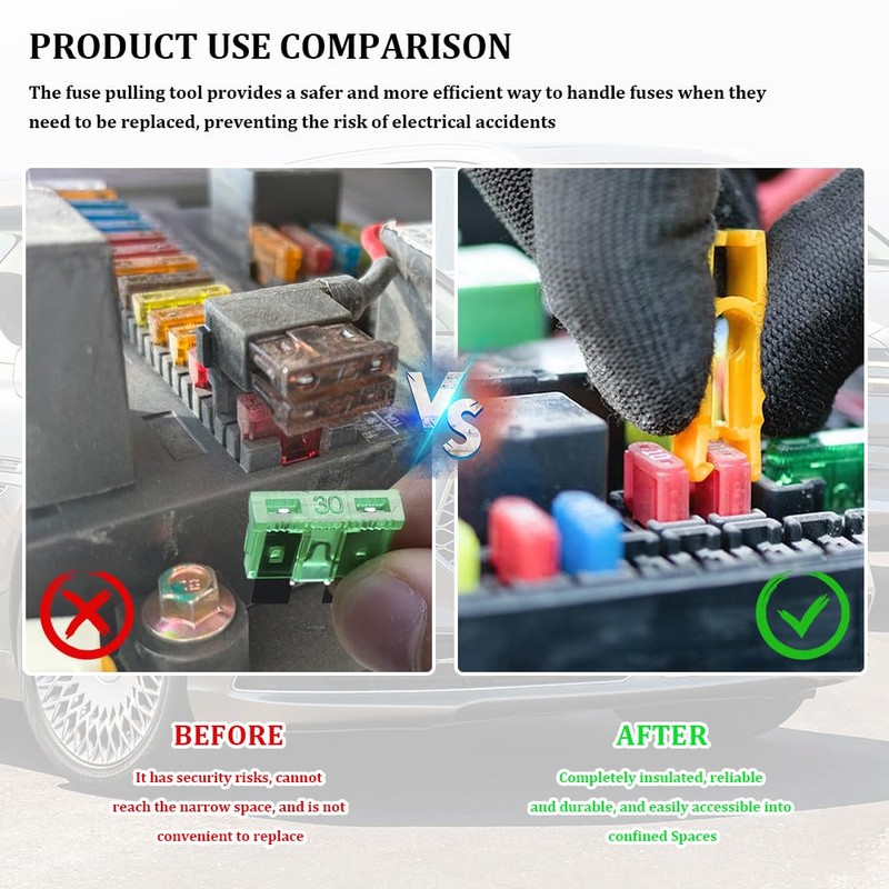 8PCS Fuse Puller, Mini Plastic Fuse Removal Tools for Car,