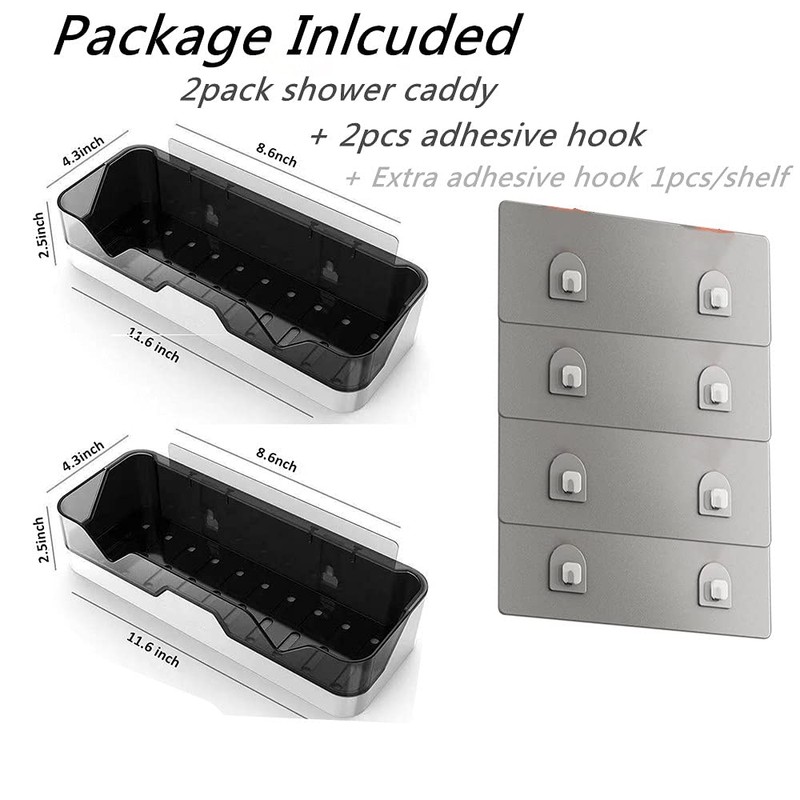 MRPAPA Shower Caddy Wall Mounted, 2 Pack Bathroom Organizer Shelves