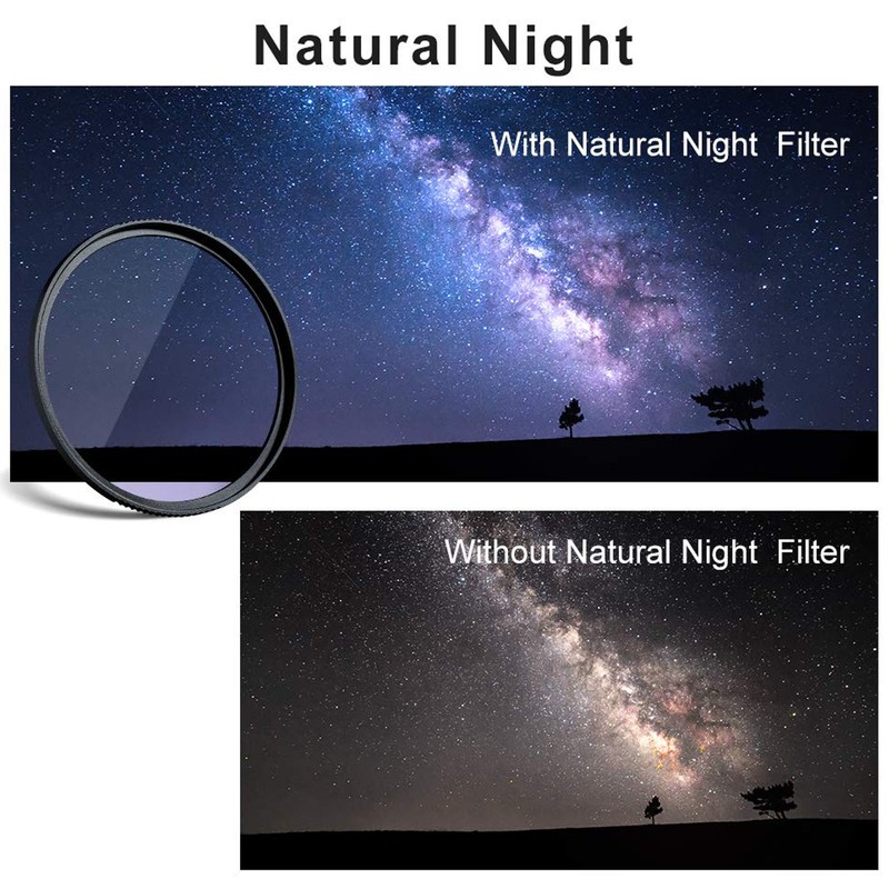 Lightdow Clear Natural Night Filter Light Pollution Reduction Camera Lens