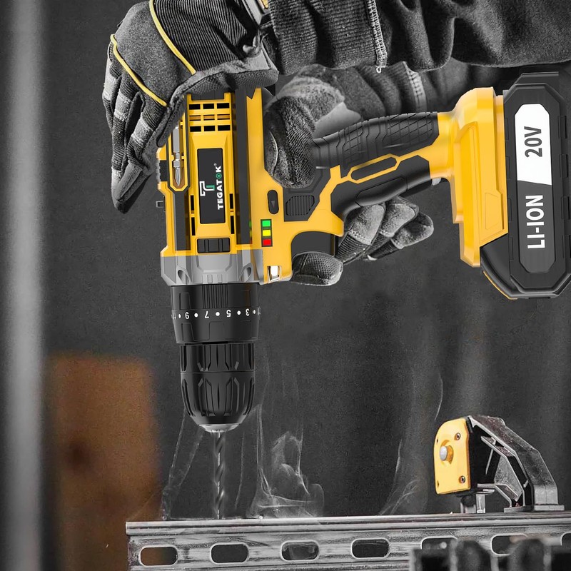 20V Cordless Drill/Driver, Electric Screwdriver - 2 Batteries, 30Nm, 21+1