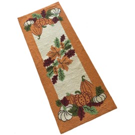 Golden Hill Studio Beaded Harvest Fruit Table Runner - Fall Décor Perfect for Tabletop and Kitchen Décor - 15 x 36 - Unique and Pretty - Fall Decorations - Pumpkins and Fall Leaves - Harvest Home