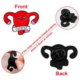 WANDIC 10Pcs Womb Shape Enamel Pins, Uterus Ovary Brooches Female Woman Organ Medical Symbol Brooch Pins Jewelry Gift for Nurse Doctor Feminist Decoration