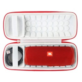 Khanka Hard Travel Case for JBL Flip 6 Flip 5 Portable Bluetooth Speaker. (Red/White)