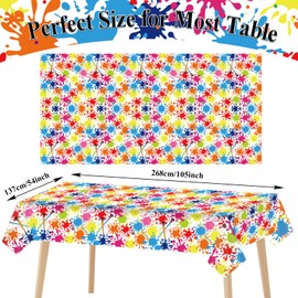 gisgfim 3 Pcs Art Paint Tablecloth Party Supplies Art Theme Birthday Party Decorations Creative Artist Painting Splatter Parties Table Covers for Kids 105 x 54 inch