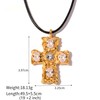 WARIDAR MAX 18K Gold Plated Hammered White CZ Cross Pendant