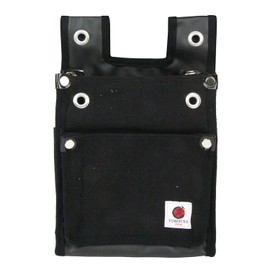SK11 Canvas Tobi Waist Bag, 2-Tier BS, Black, TSH-2DBS-BK Thin, Reinforced Bottom, Includes Inner Pocket